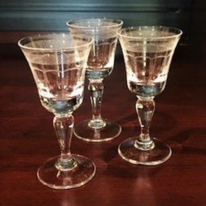 Vintage Stemmed Crystal Cordial Set